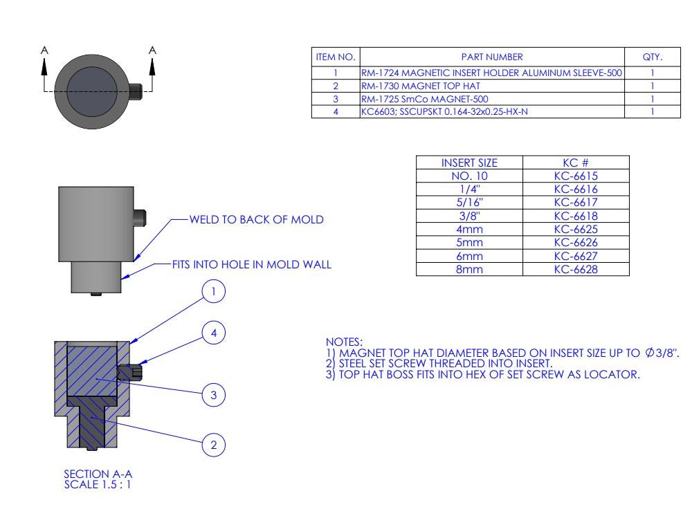 1/4" Magnetic Insert Holder - KC6616K